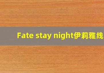 Fate stay night伊莉雅线